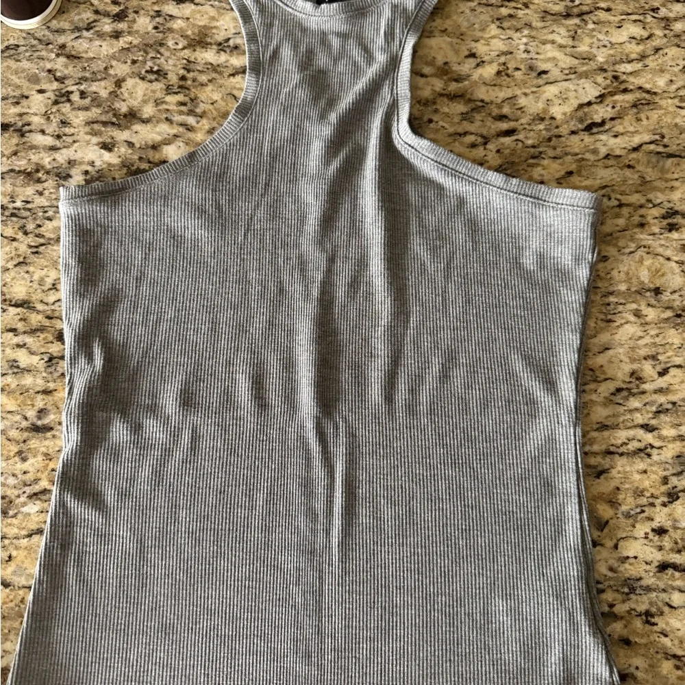Express Gray Ribbed Racerback High-Neck Tank - Picture 5 of 5